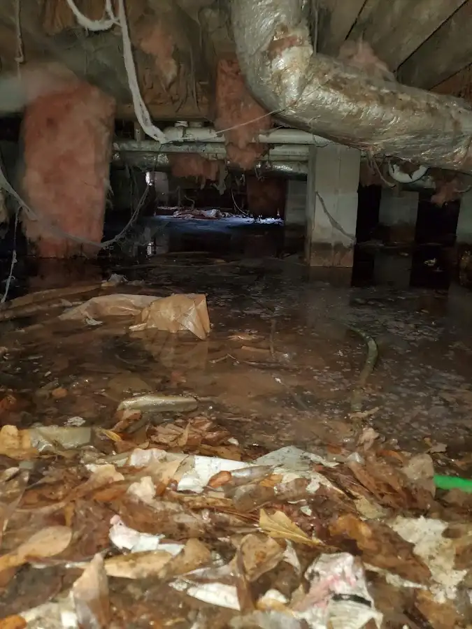 Crawl space flood assessment for Commercial Water Damage Restoration in Lincoln Village